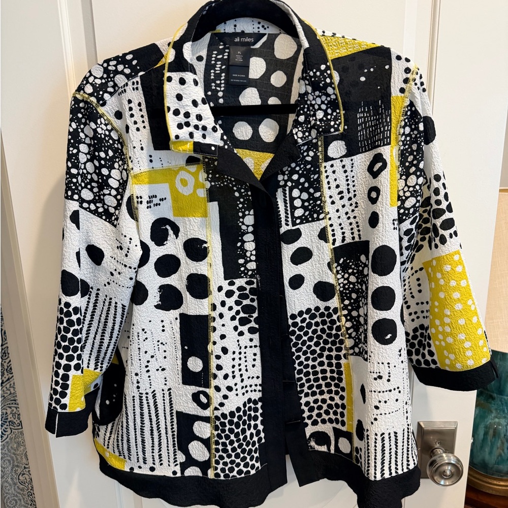 Black and Yellow Polka Dot Jacket Ali miles